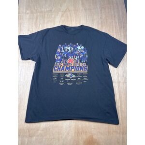 Baltimore Ravens 2019 AFC North Division Champions Football T Shirt Men's Size M